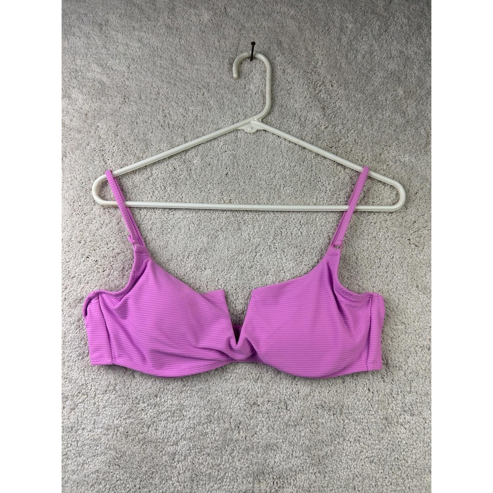 No Boundaries Bikini Top Womens Large Ribbed Underwire Swim Adjustable Straps‎